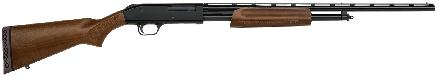 Mossberg 50104 500 All Purpose Full Size 410 Gauge Pump 3" 5+1 24" Blued Vent Rib Barrel, Blued Integral Scope Mount Steel Receiver, Fixed Hardwood Stock, Right Hand