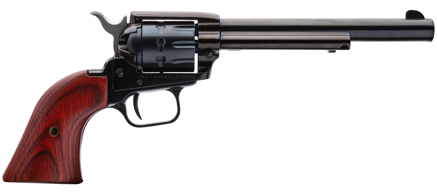 Heritage Mfg RR22999MB6 Rough Rider 22 LR 22 WMR 9 Shot, 6.50" Black Steel Barrel, Black Zinc Alloy Frame, Black Cylinder, Cocobolo Grip, Hammer/Thumb Safety, Exposed Hammer