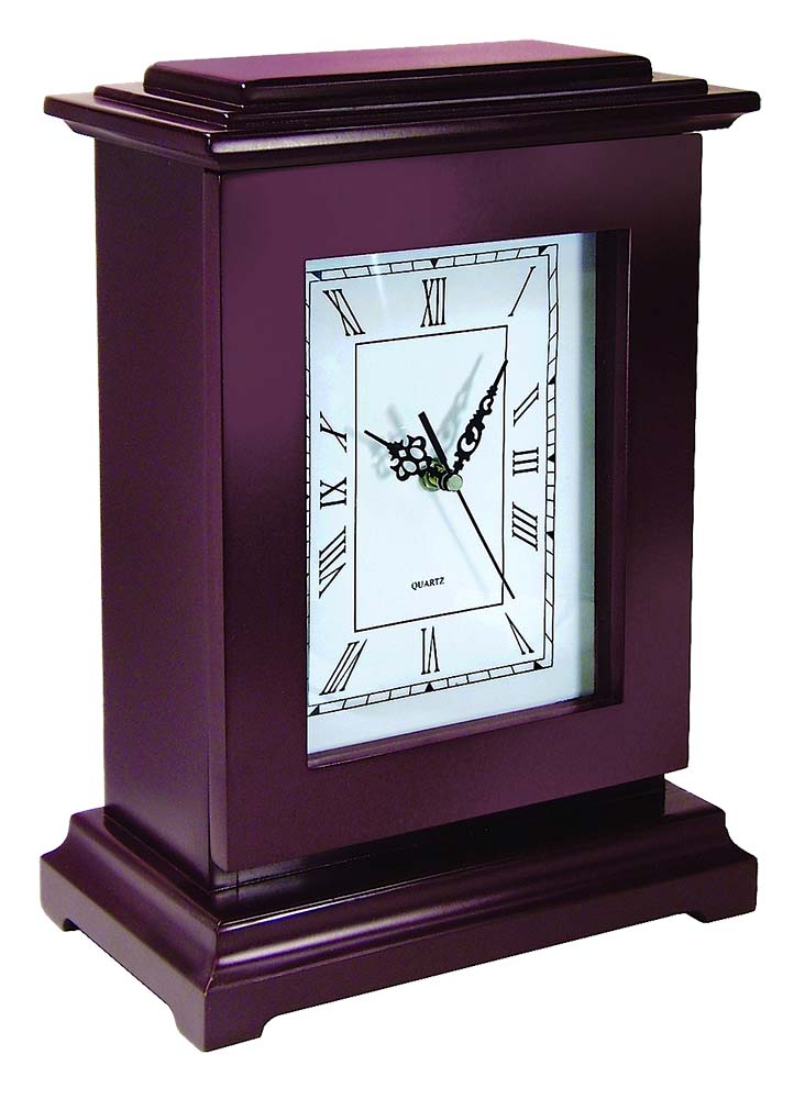 Peace Keeper RGC Tall Gun Clock Front Panel Entry Mahogany Stain Wood Holds 1 Handgun 13.25" L x 9.50" W x 6.25" D