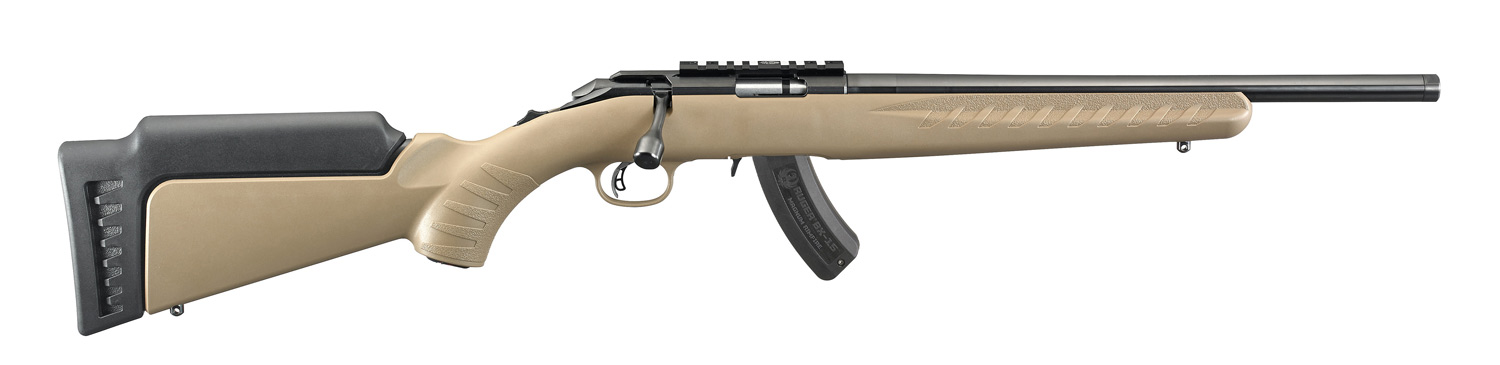 RUGER AMERICAN 17HMR RIFLE 16" T.B. FDE SYNTHETIC 1-9RD MAG