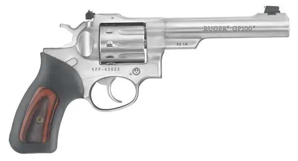 RUGER GP100 22LR REV 5.5" STS RBR WOOD GRP FO ADJ SGHT - Image 3