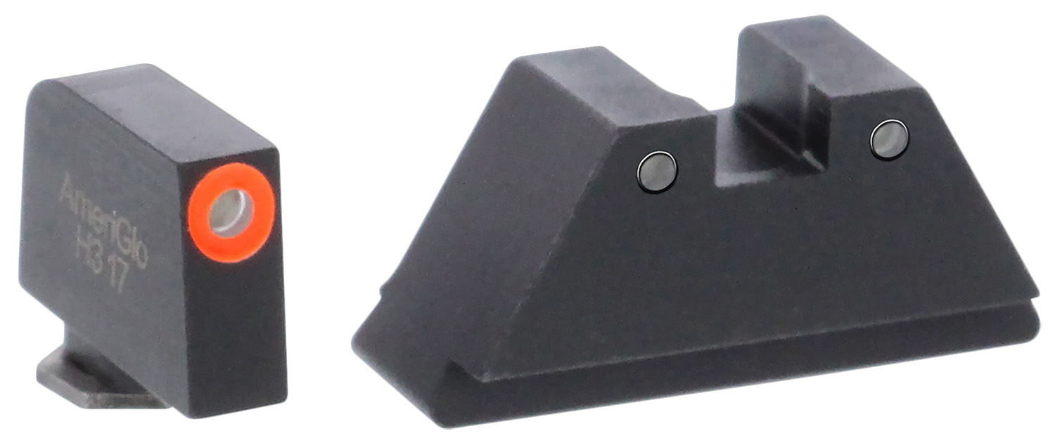 AmeriGlo GL452 Optic Compatible Sight Set for Glock XL Tall Green Tritium Orange Outline Front Sight-Green Tritium Black Outline Rear Sight