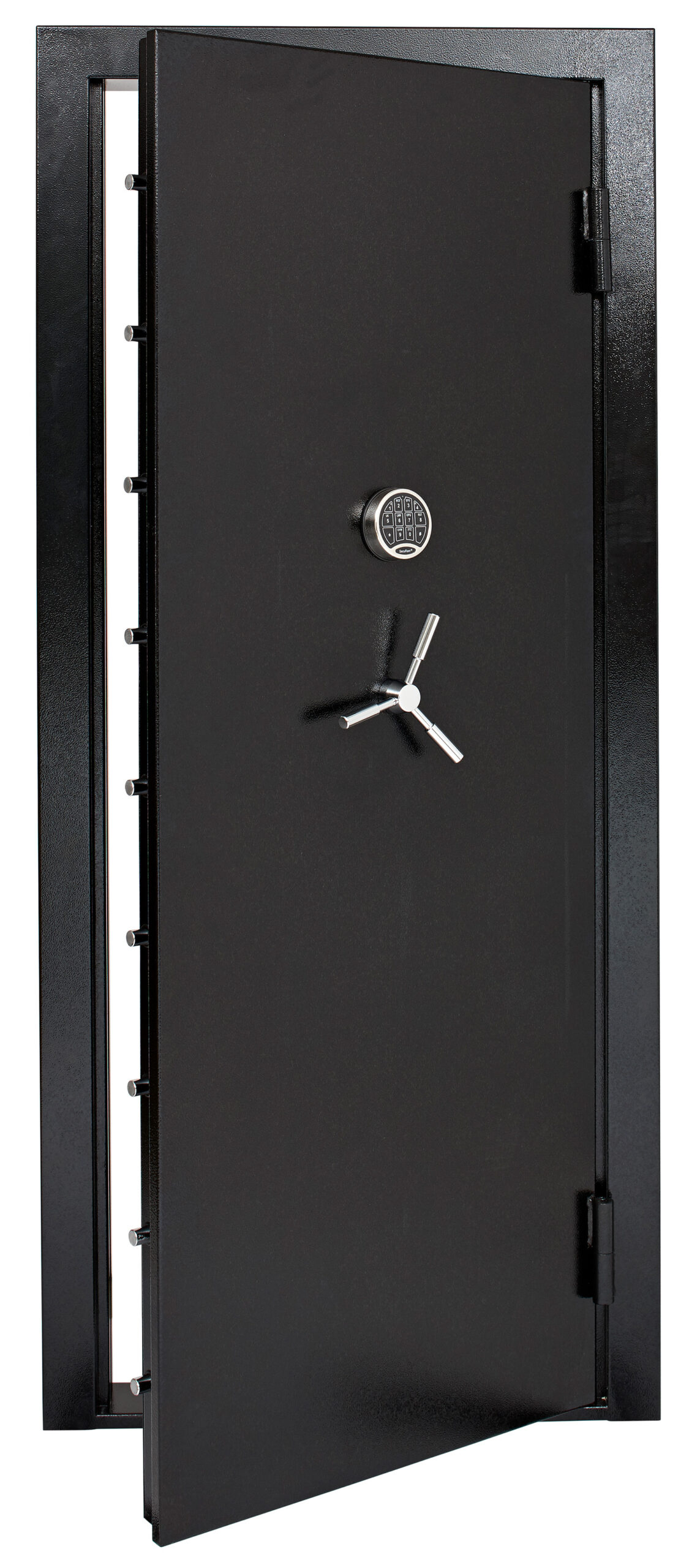 SnapSafe 75419 Vault Door Out-Swing Black 12 Gauge Steel 32.80"W x 81"H Access Code/Key Entry
