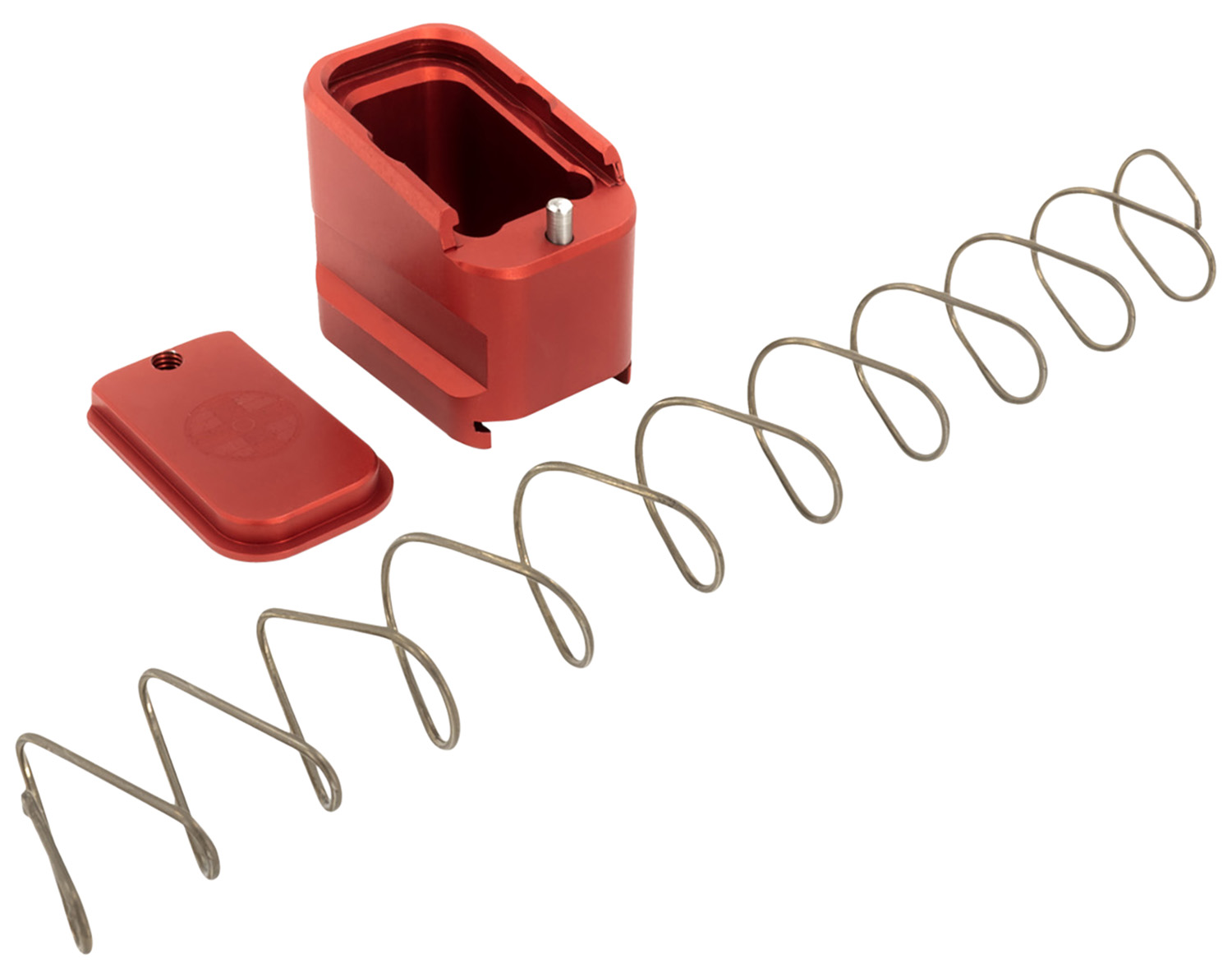 Shield Arms G19ME5RED Magazine Extension +5 Extended 9mm Luger/40 S&W 5rd Compatible w/Glock 19/23, Red Anodized Aluminum