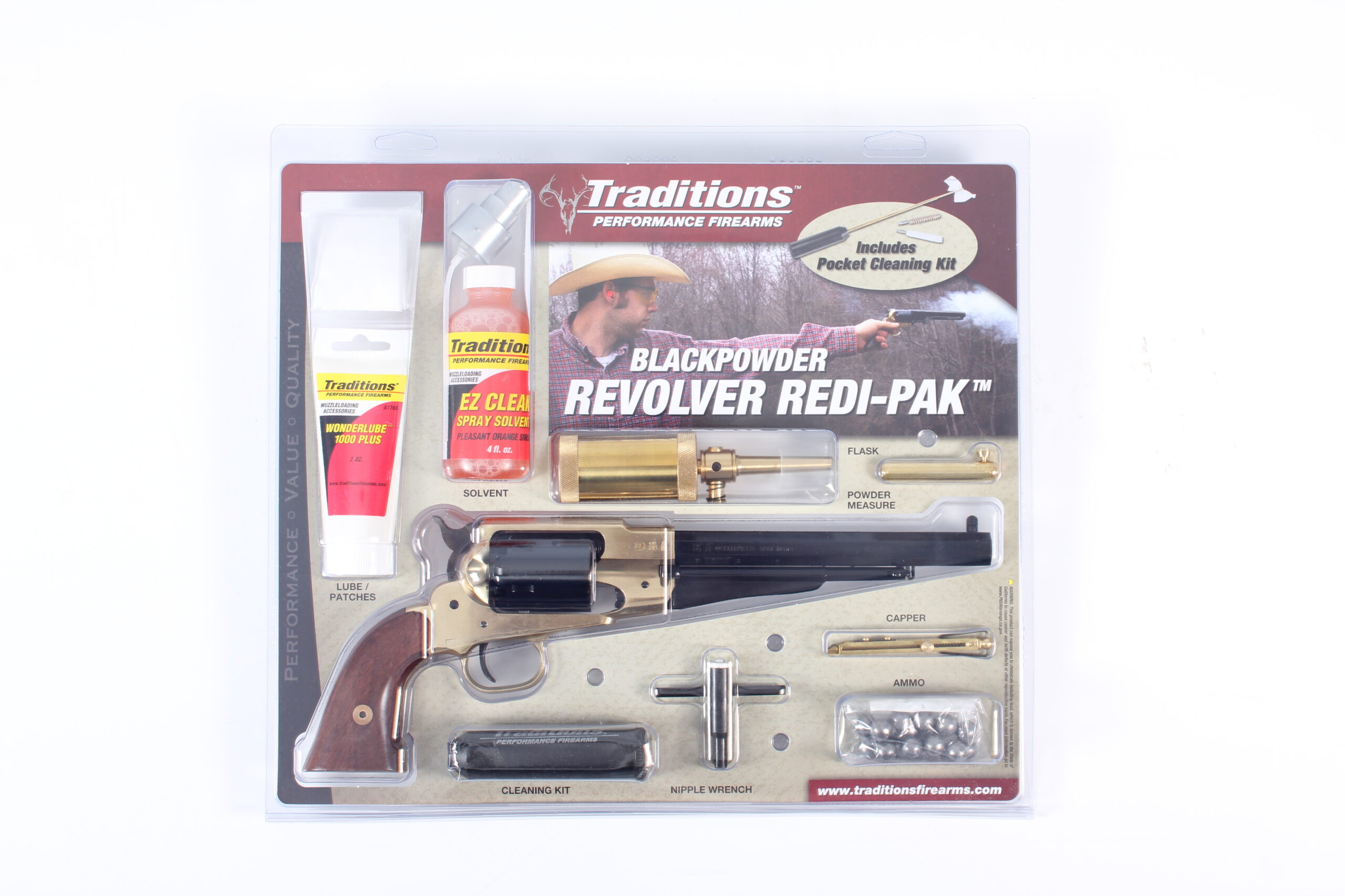 TRADITIONS 1858 ARMY .44 BL/WD PKG BRASS
