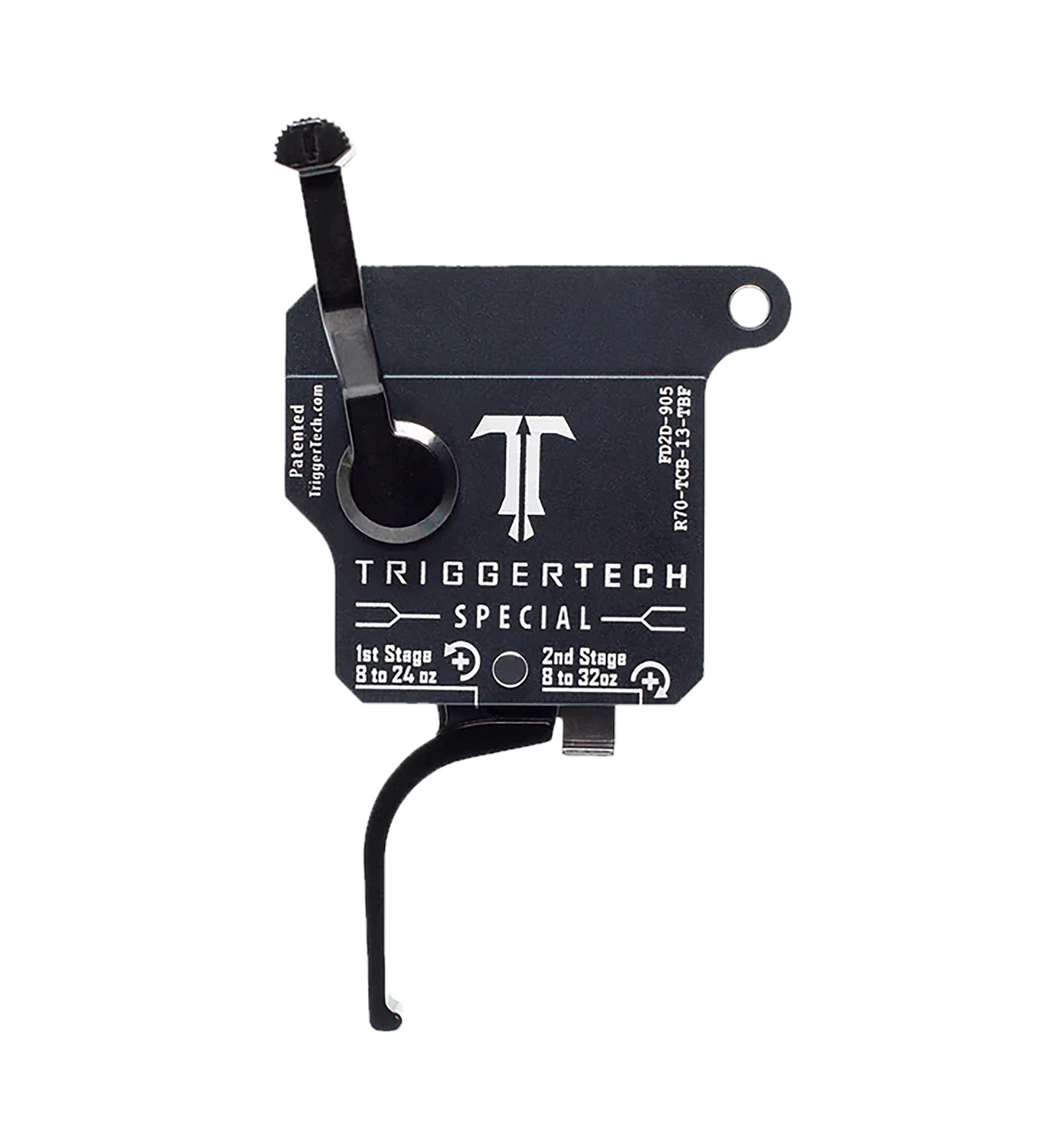 TriggerTech R70TCB13TBF Special Two-Stage Flat Trigger with 1-3.50 lbs Draw Weight Black Finish for Remington 700 Right