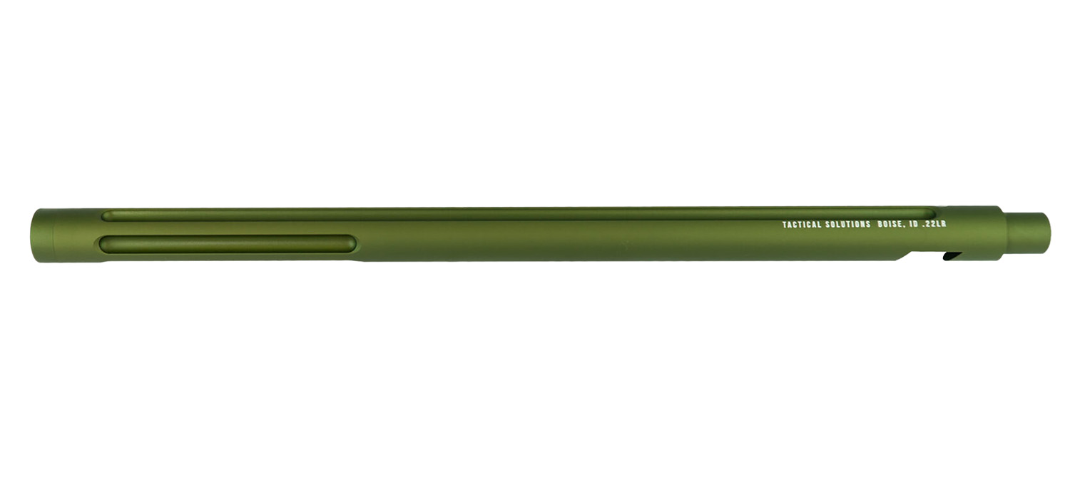 Tactical Solutions 1022TEMOD X-Ring Barrel 22 LR 16.50" OD Green Matte Finish Aluminum Material with Fluting & Threading for Ruger 10/22