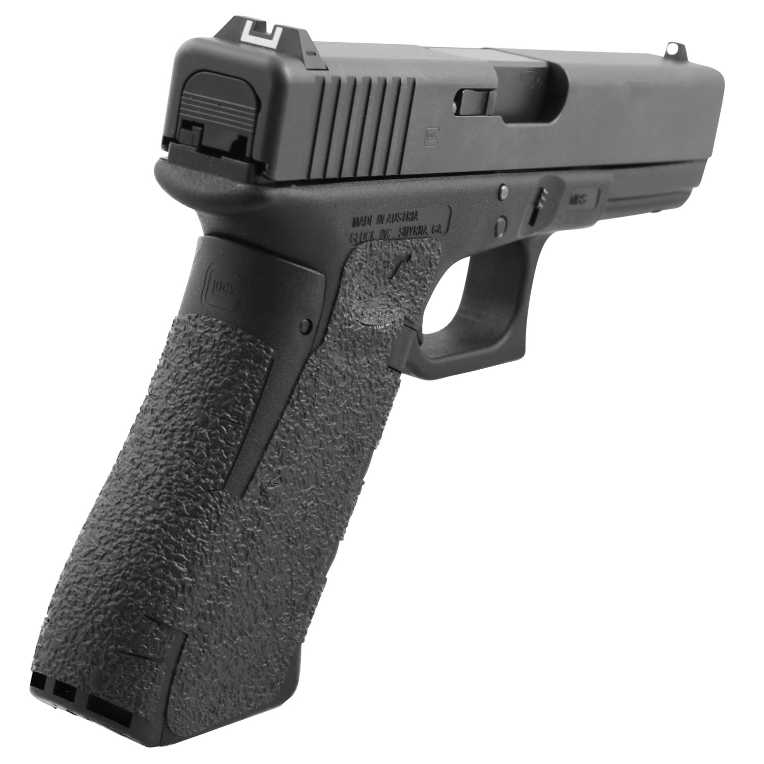 Talon Grips 384R Adhesive Grip Glock Gen5 19/23/25/32/38/44 w/Large Backstrap, Black Textured Rubber
