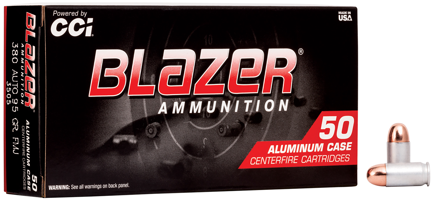 CCI 3505 Blazer Handgun 380ACP 95gr Full Metal Jacket 50 Per Box/20 Case